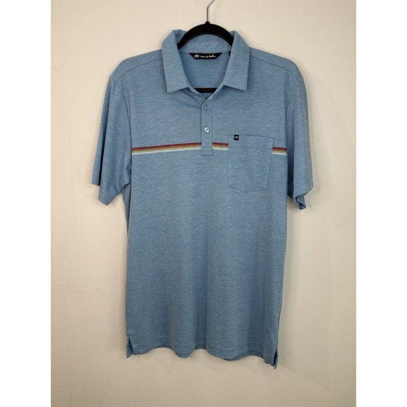 Travis Mathew Other - Travis Mathew Cabana Chest Stripe Polo Shirt Size Medium Heritage Blue Golf
